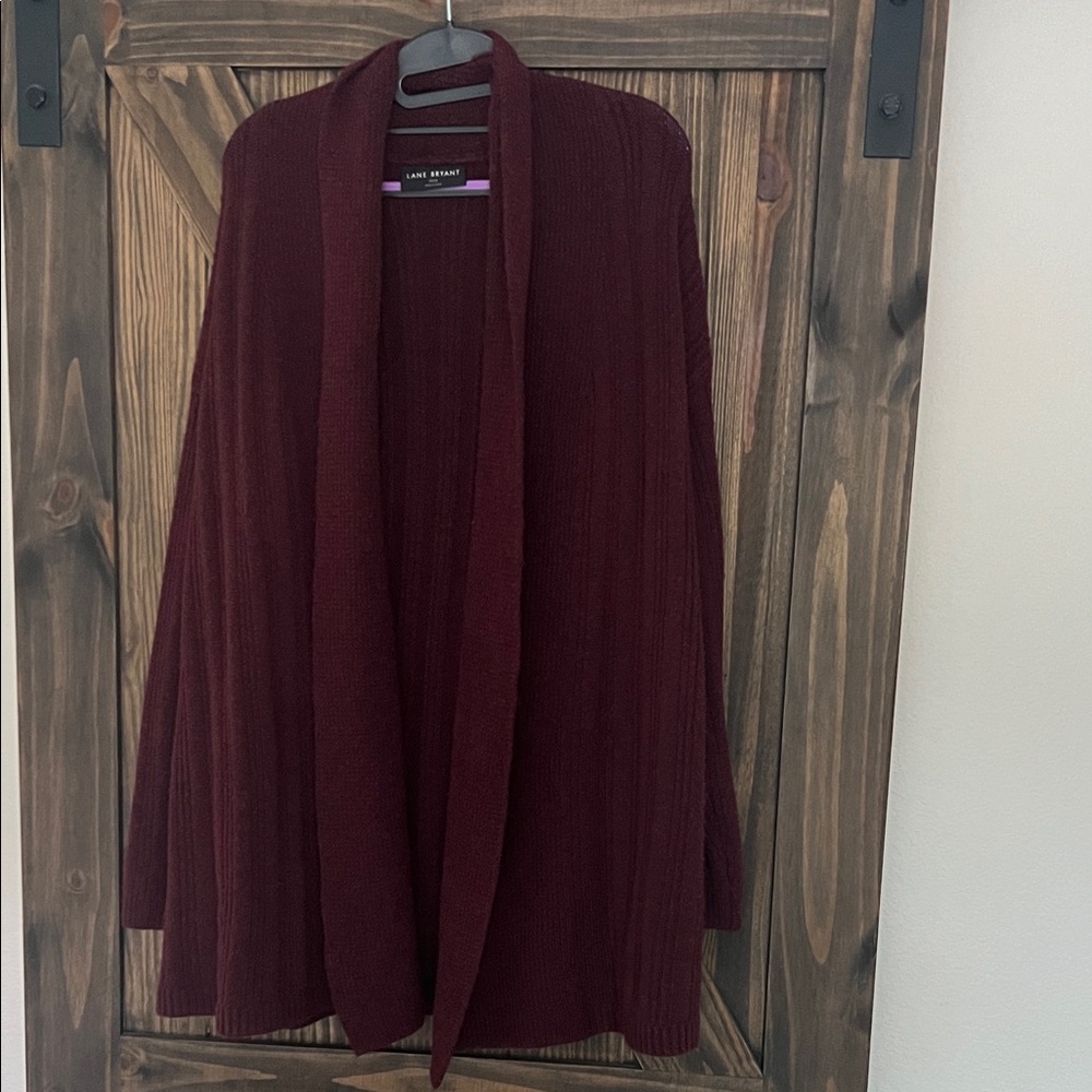 Lane Bryant Deep Burgundy Cardigan oversized cozy